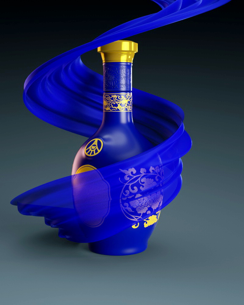 Chinese Liquor Bottle 3d rendering