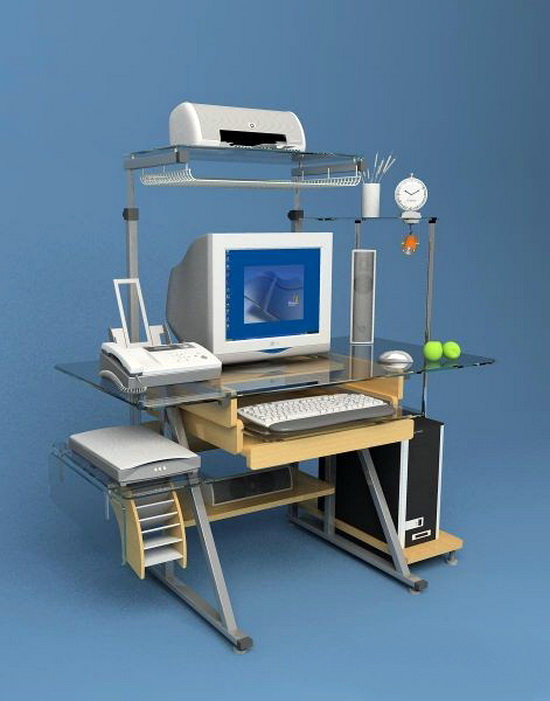 Home Office Computer Workstations 3d rendering