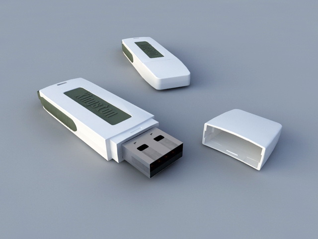 Kingston USB Drive 3d rendering