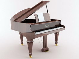 Brown Grand Piano 3d preview