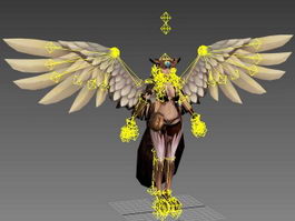 Beautiful Harpy Woman Rig 3d model preview