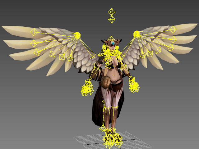Beautiful Harpy Woman Rig 3d rendering