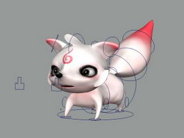 Anime Fox Rig 3d model preview