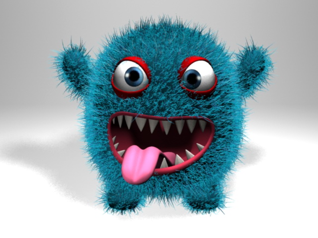 Plush Monster 3d rendering