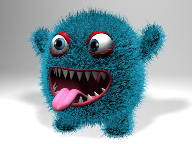 Plush Monster 3d rendering