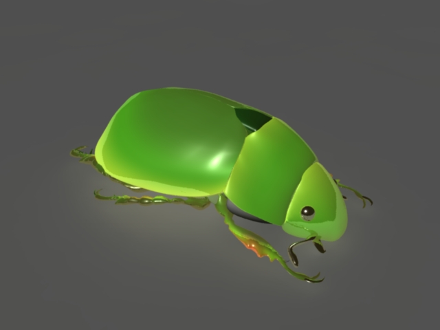 Green Beetle Rig 3d rendering