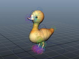 Baby Duck Rig 3d model preview