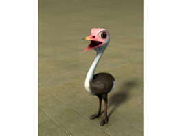 Baby Ostrich Cartoon 3d preview