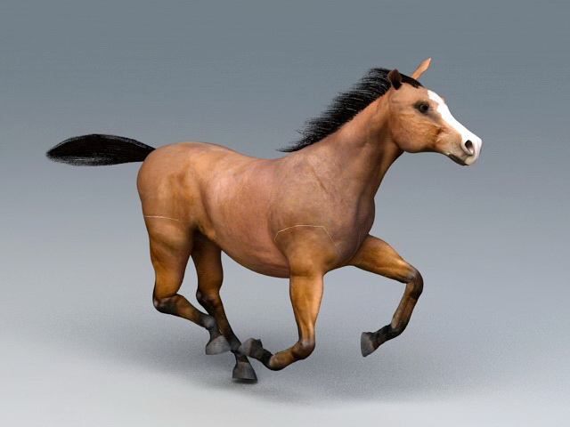 Beautiful Running Horse 3d model 3ds Max files free