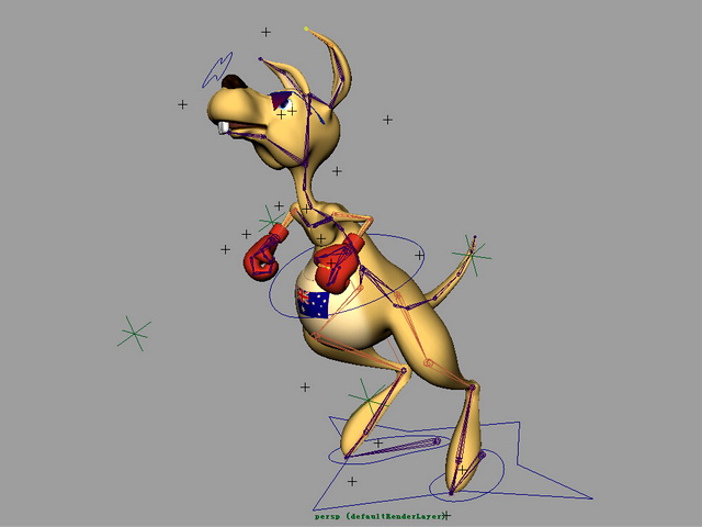 Cartoon Kangaroo Rig 3d rendering