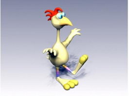 Cute Cartoon Rooster 3d model preview