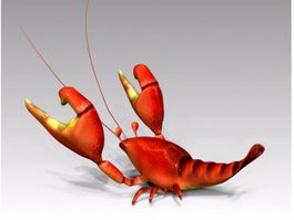 Cute Cartoon Lobster 3d model preview