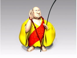 Buddhist Monk Cartoon 3d preview
