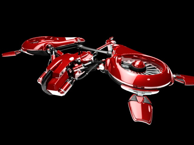 Sci-Fi Helicopter 3d rendering