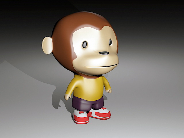 Monkey Piggy Bank 3d rendering