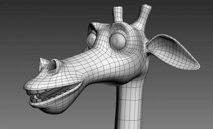 White Giraffe 3d rendering
