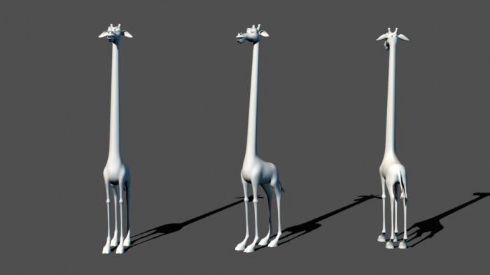 White Giraffe 3d rendering
