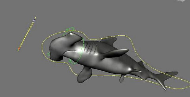Hammerhead Shark Rig 3d rendering