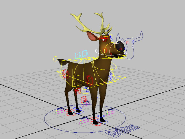 Cartoon Deer Rig 3d rendering