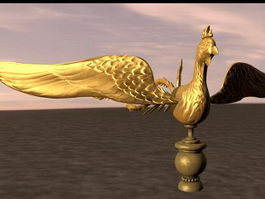 Gold Phoenix Sculpture 3d preview