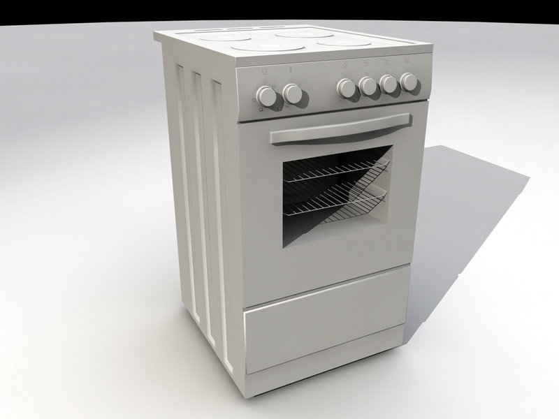 Gas Stove with Oven 3d rendering