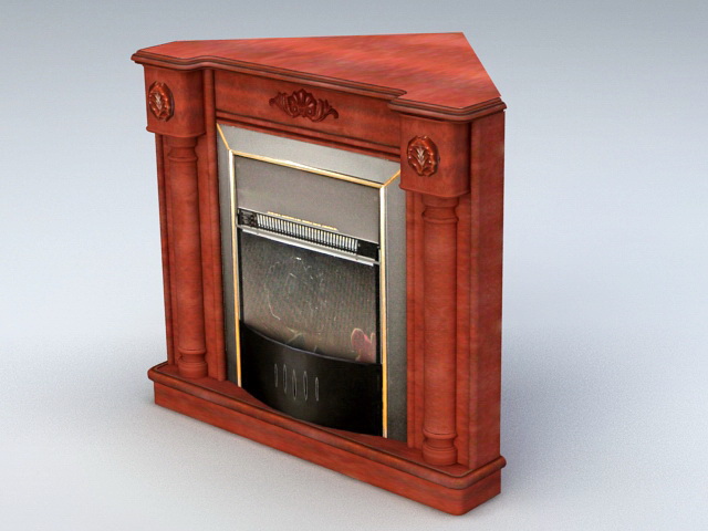 corner fireplace 3d model free