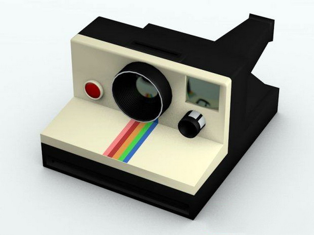 Polaroid Camera 3d rendering