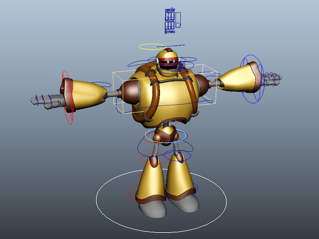Robot Rig 3d rendering