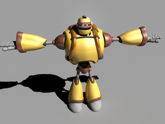 Robot Rig 3d rendering