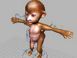 Cartoon Monkey Rigged 3d preview