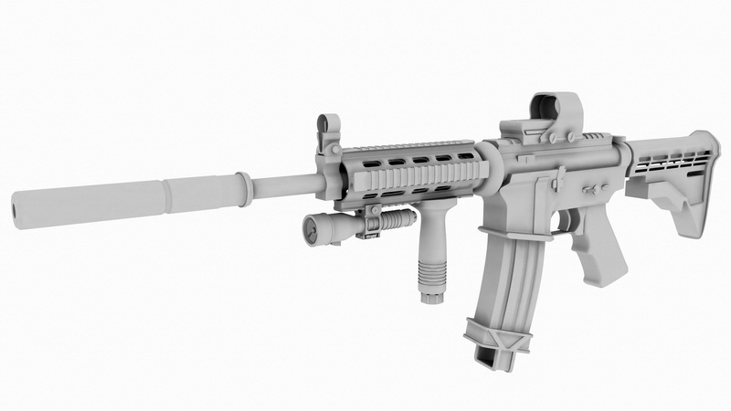 M4A1 Carbine 3d model 3D Studio,Cinema 4D,Collada,Autodesk F