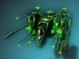 Sci-Fi Heavy Gunship 3d preview