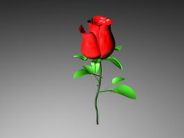 Red Roses Flower 3d model preview