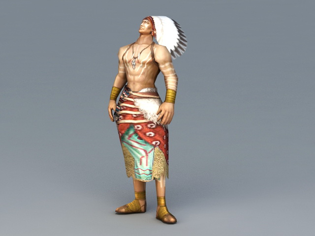 Indian Chief 3d rendering