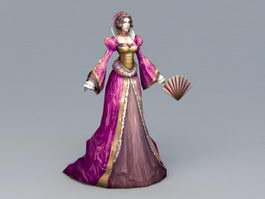 Medieval Noble Lady 3d model preview
