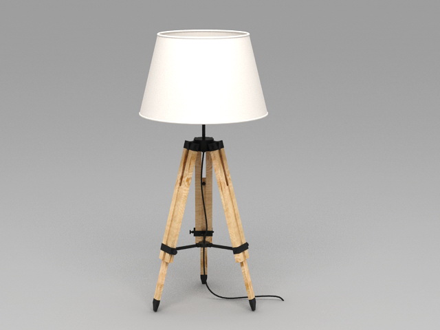 Antique Tripod Lamp 3d rendering