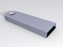 Silver Flash Drive 3d preview