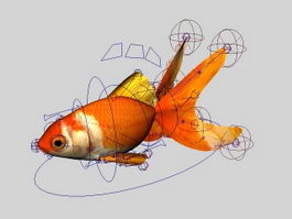 Animated Goldfish Rig 3d model preview