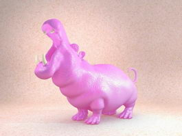 Hippo Statue 3d model preview