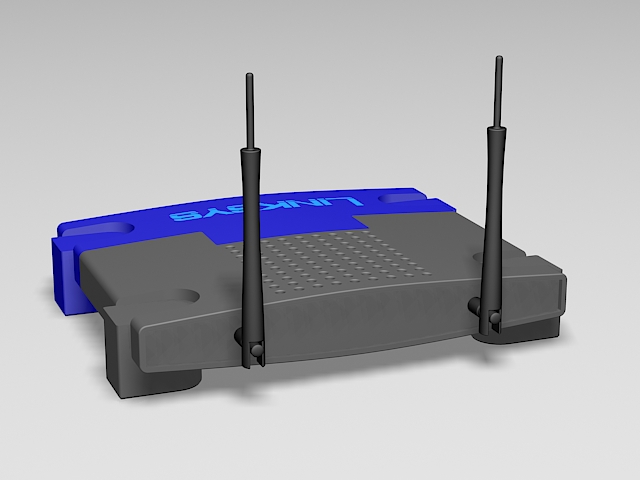 Linksys Wireless Router 3d rendering