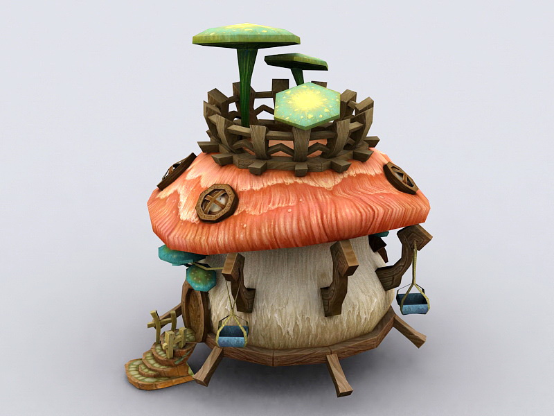 Mushroom Fairy House 3d rendering