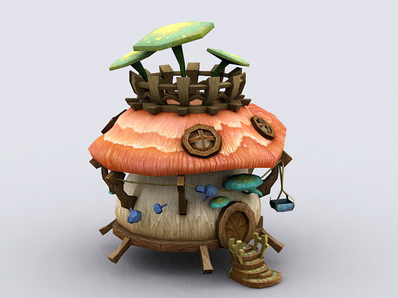 Mushroom Fairy House 3d rendering