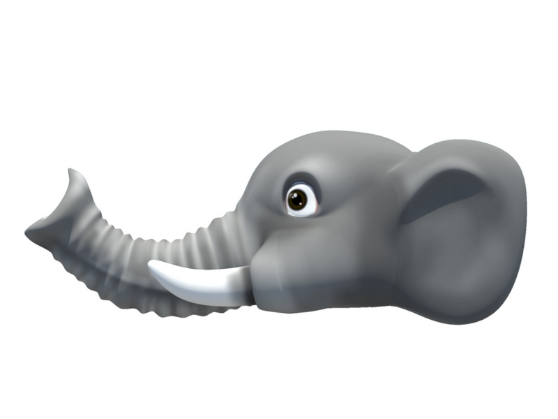 Cartoon Elephant Head 3d model Object files free download - modeling