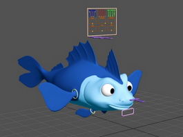 Cartoon Fish Rig 3d model preview