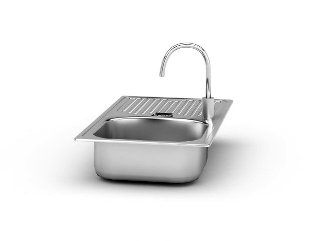 Stainless Steel Kitchen Sink 3d rendering