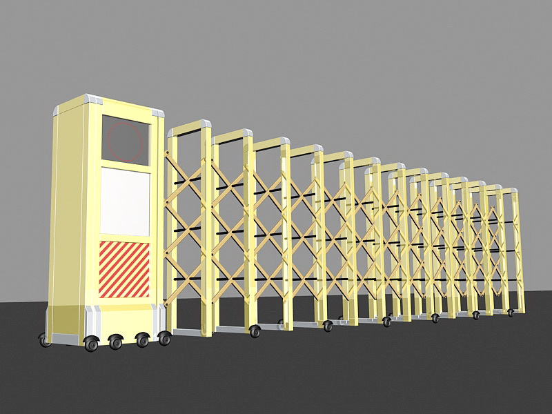 Retractable Electric Gate 3d rendering