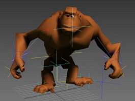 Angry Ape Cartoon Rig 3d model preview