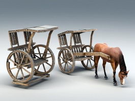 Medieval Horse and Carriage 3d preview