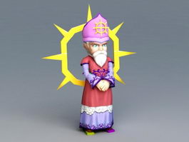 Cartoon Bishop Rig 3d model preview