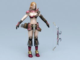 Female Medieval Archer 3d preview